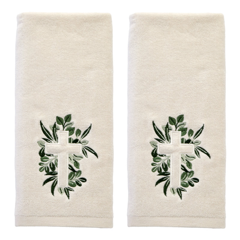 CROSS WITH GREENERY EMB HAND-NAT