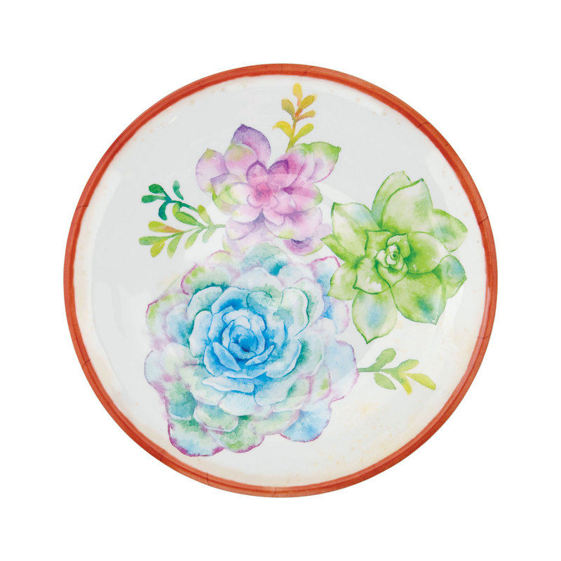 6-Piece Sweet Succulents 9" Melamine Plate