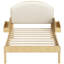 Lit plateforme en bois avec tête de lit rembourrée et étagères de rangement latérales-970735069-970735071