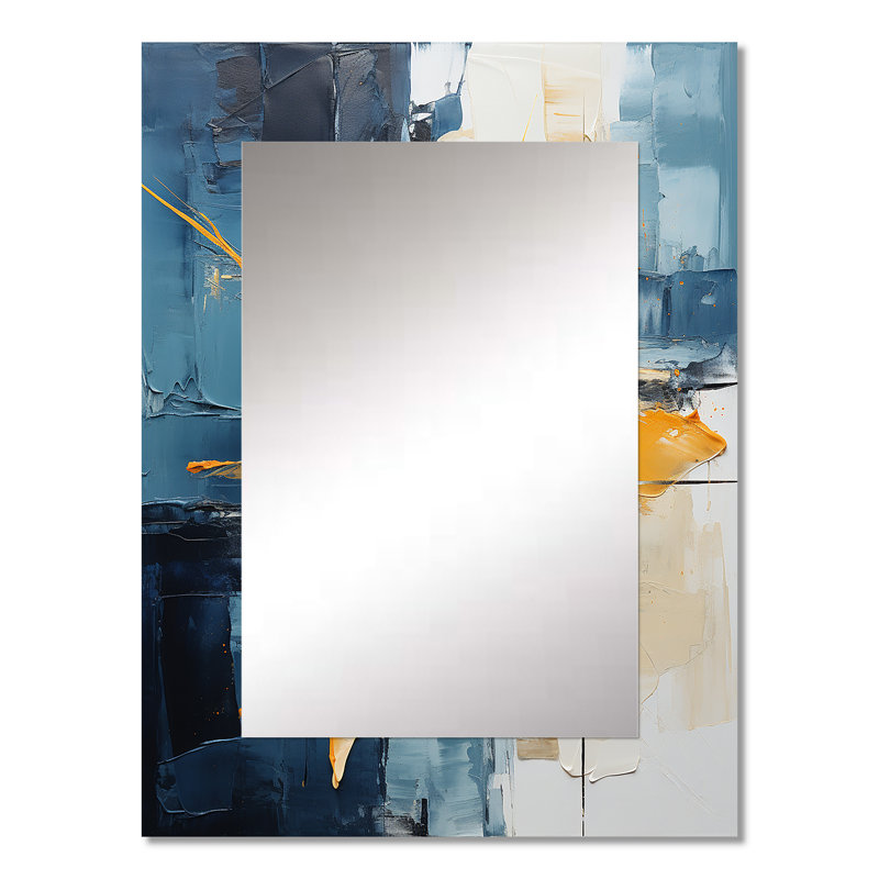«Abstract Layers I - Abstract Collages», miroir mural moderne et contemporain, art imprimé en métal, 32 po x 24 po