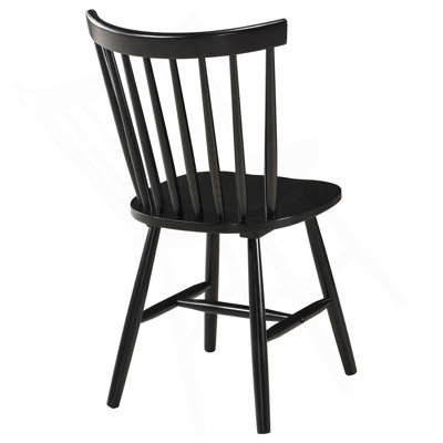 Black Wood Dining Side Chair (Set of 2)