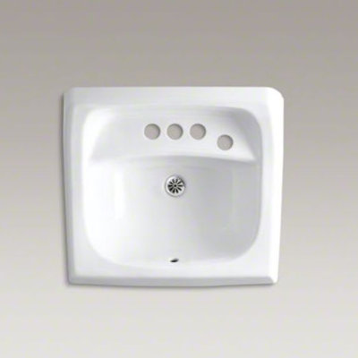Kingston Ceramic 22" Wall Mount Bathroom Sink with Overflow