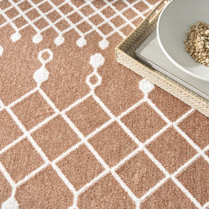 Dakota Fields Burrillville Machine Washable Copper Bohemian Indoor Rug, Rectangle 4' x 6'