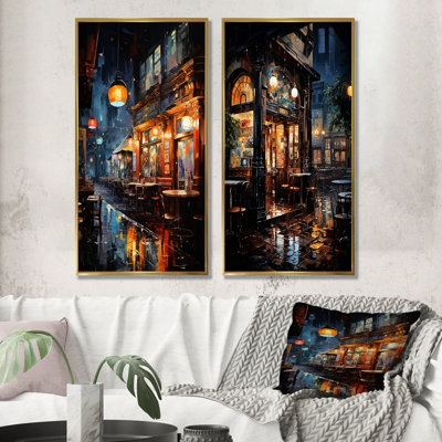 Night Jazz Serenade IV - Ensemble de 2 décorations murales restaurants et cafés