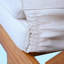 Canapé d'extérieur d'extérieur pour lit de jour, canapé 3 places avec accoudoirs pliables et 4 coussins de dossier, coussin amovible en teck et structure en bois d'acacia beige