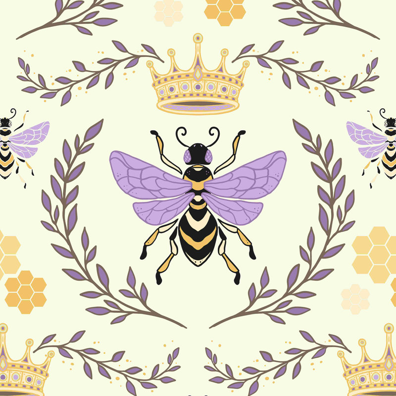 «Queen Bee Lavender», impression sur toile tendue, H 12 po x l 12 po, Non, Cadre flottant érable