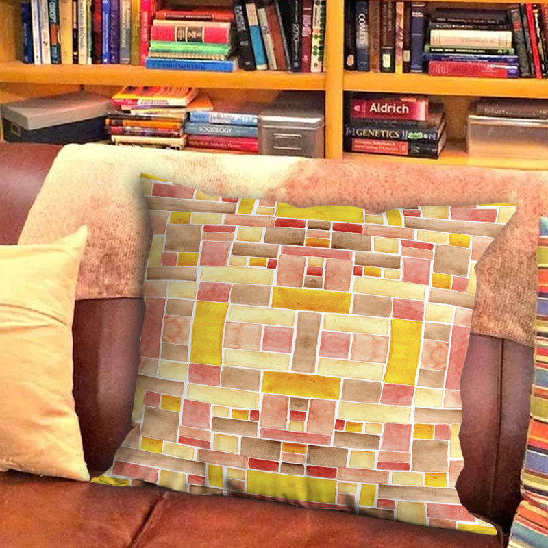 Abstract Outdoor Reversible Throw Pillow, 26" x 26"