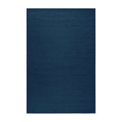 Machine Washable Solid Blue Area Rug