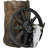 Rustic Western Cow Skull Wagon Wheel By Tree Trunk Decorative Planter Or Vase