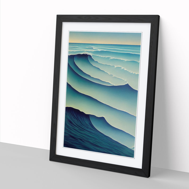 Sea View Abstract Vol.5 - Print, Black, 46cm H x 34cm W x 2cm D