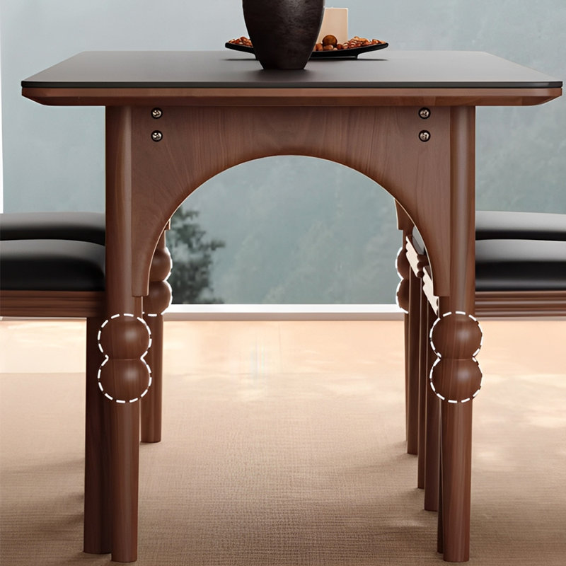 Retro High-End Dining Table Sets, 7 Pieces: Table, 6 Chairs, 29.52"H x 70.86"L x 31.49"W