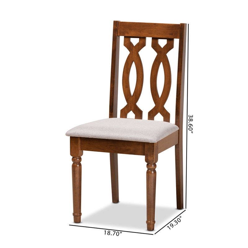 Chaise d'appoint à dossier croisé Gautieri - gris / noyer