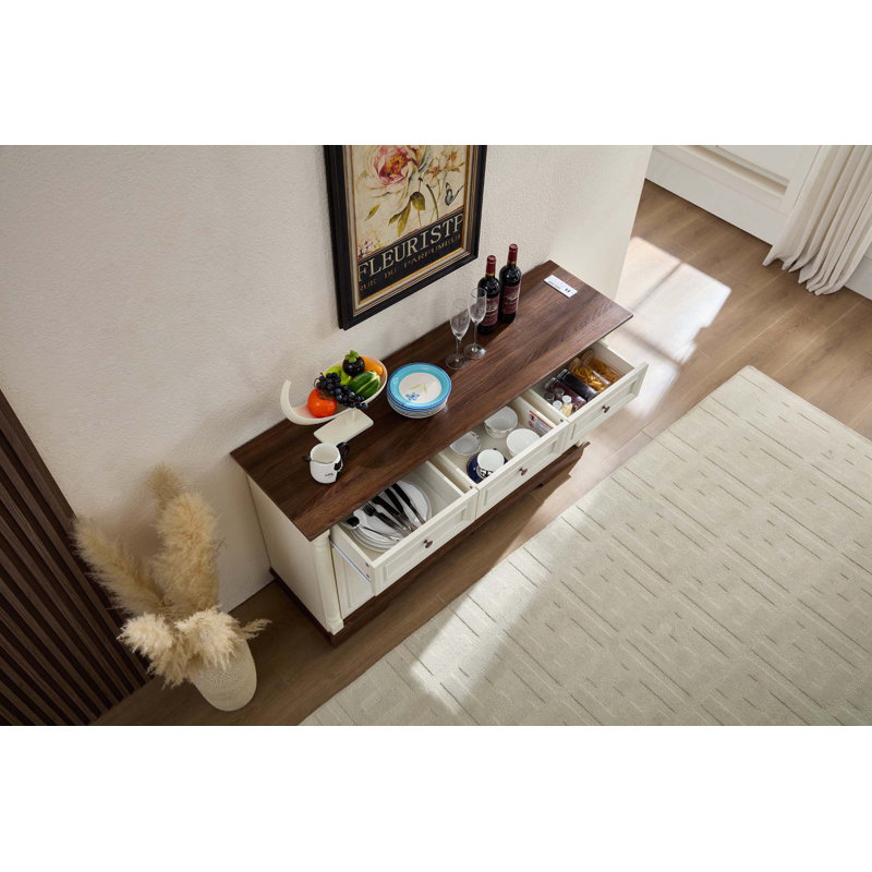 Buffet bahut, Noyer/blanc