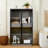 60.6'' Freestanding Glass Door Display Cabinet, Bookcase With 2 Storage Drawers, Pantry With LED Lighting And Adjustable Shelves, For Hallways, Kitchen, Livingroom & Office - Grey