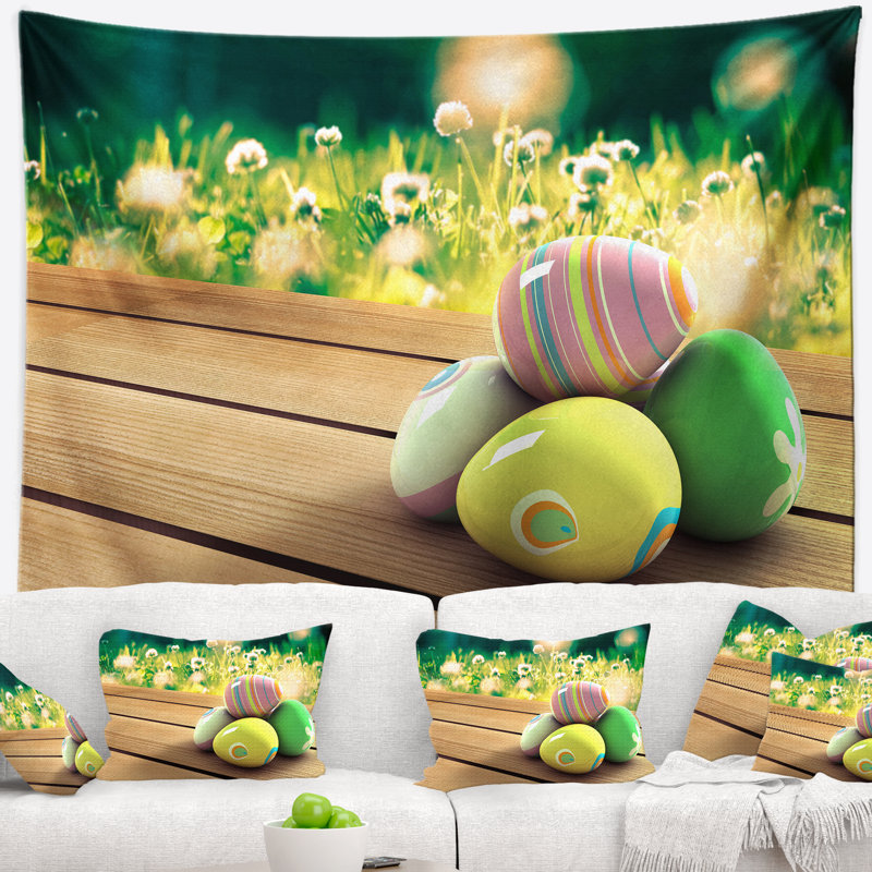Tapisserie jaune et vert Schafer, H 50 po x l 60 po