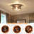 2-Light Rustic Black Flush Mount Light with Forest Pattern-974743216