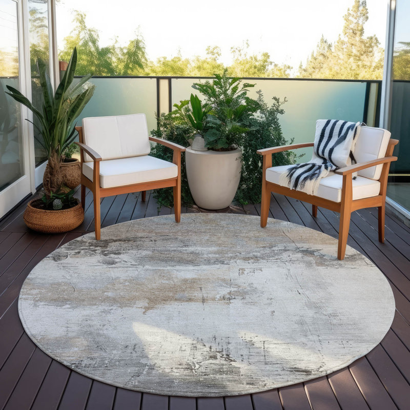 Tapis ivoire intérieur / extérieur Caelius, 8 pi x 8 pi
