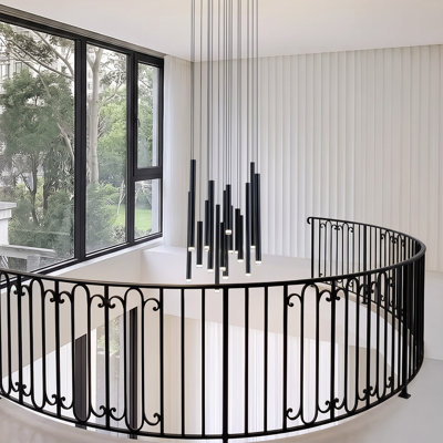 Caylah 18 - Light Modern Dimmable LED Staircase Cluster Cylinder Pendant Light