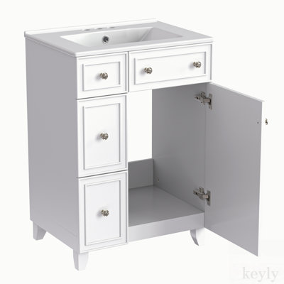 Suhavi 24'' Single Bathroom Vanity with Ceramic Top