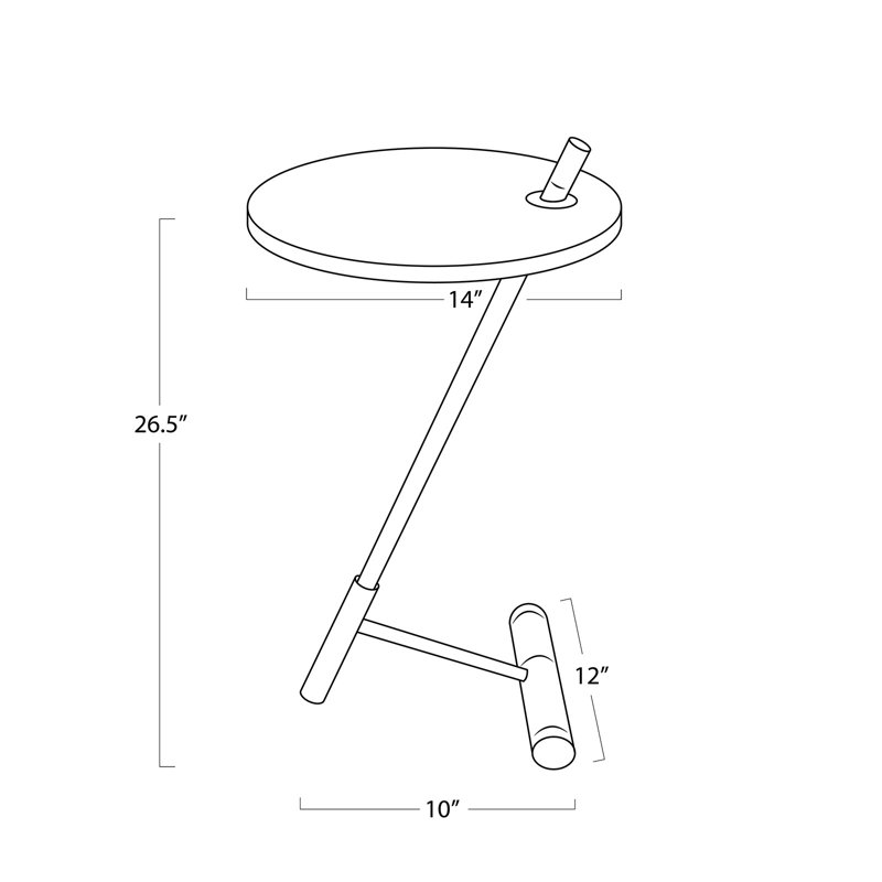 Spyder Accent Table (Polished Nickel), Natural Brass