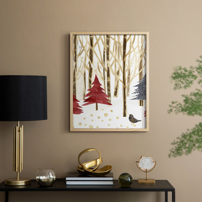 Christmas Holiday Art CDVII, reproduction d'art encadrée - bois massif
