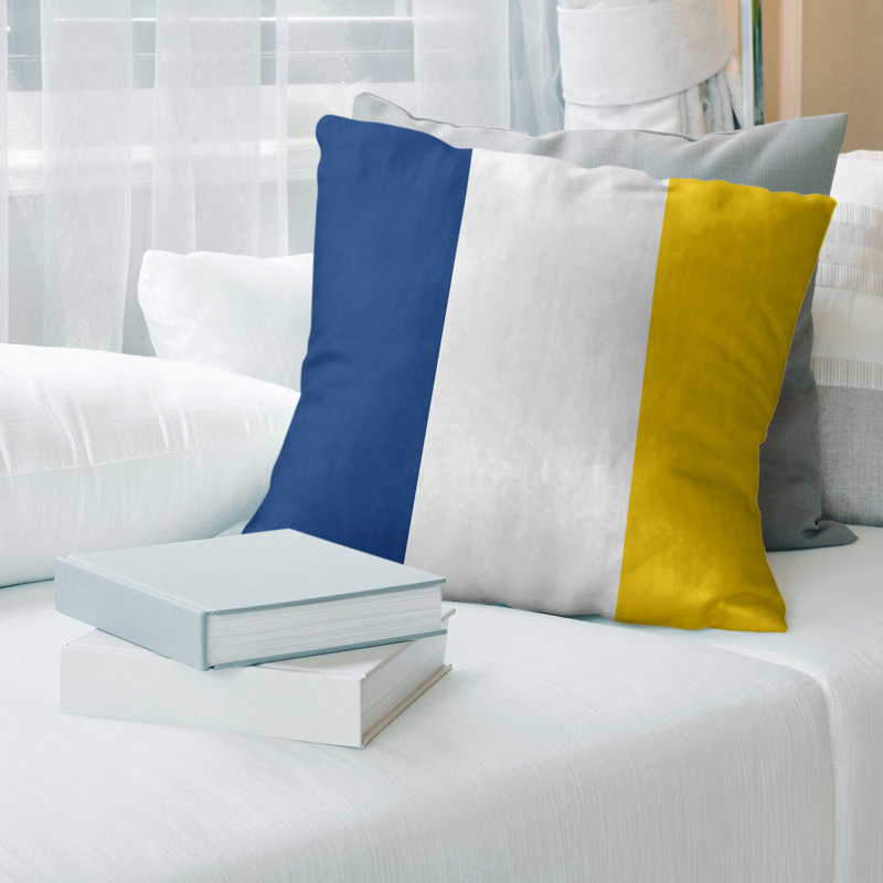 Coussin décoratif , 18 po x 18 po, Blanc, Sergé de coton