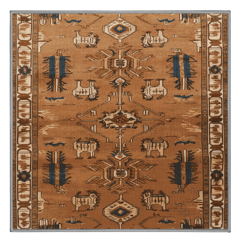 Tapis brun lavable à la machine, Carré 4 pi