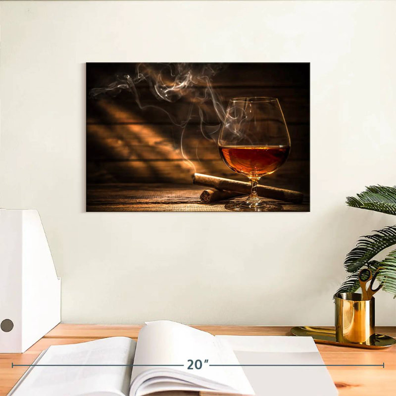 Yarlin Whiskey And Cigar, 8" H x 12" W