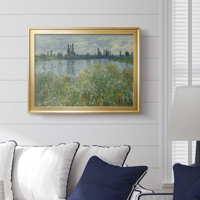 Printemps au bord de la seine - Claude Monet, toile tendue avec châssis, c. 1878