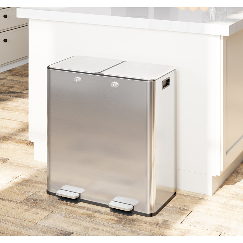 Stainless Steel 56.8 Litre Kitchen Trash Can