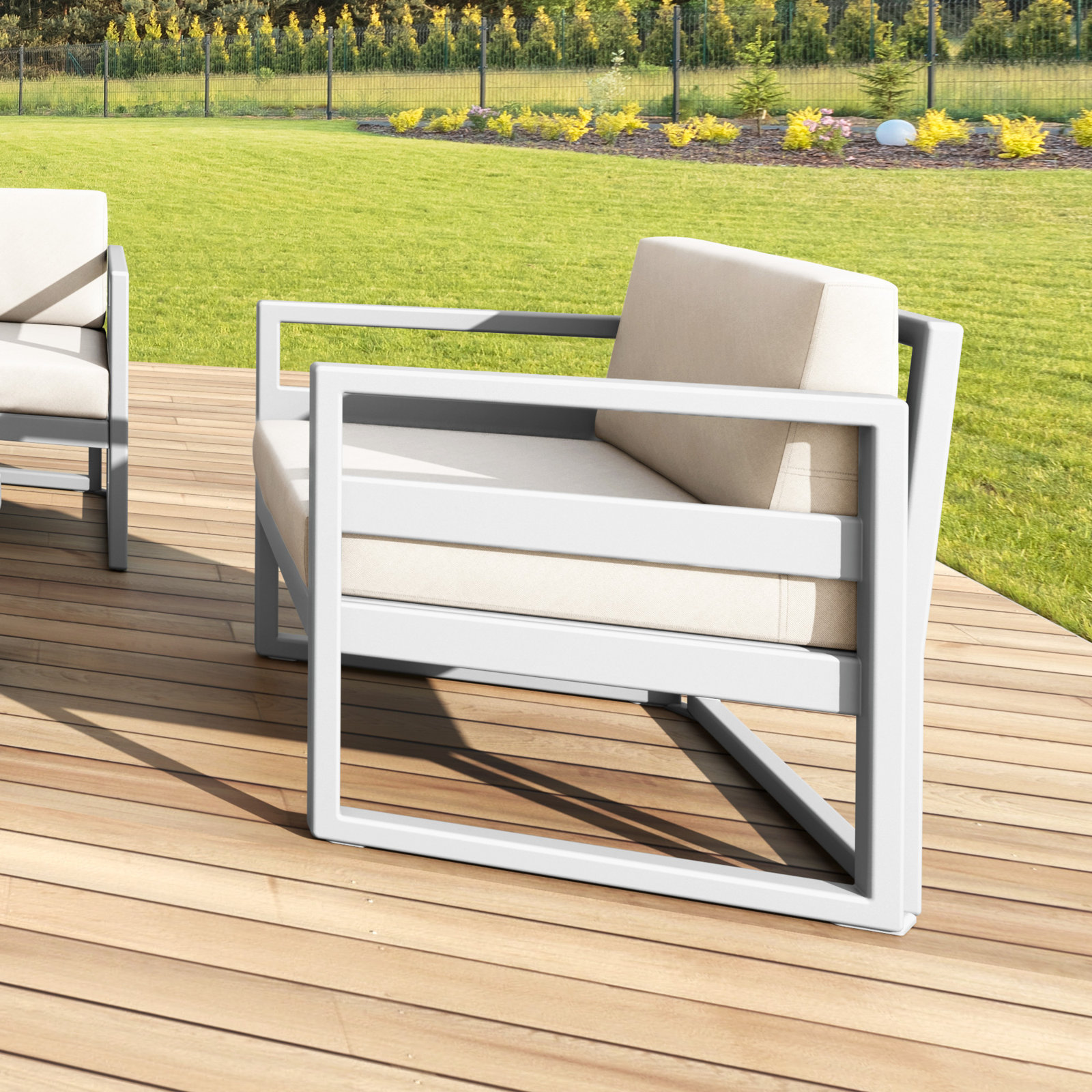 Lane Outdoor Lounge Chair, Natural, Silver/Gray