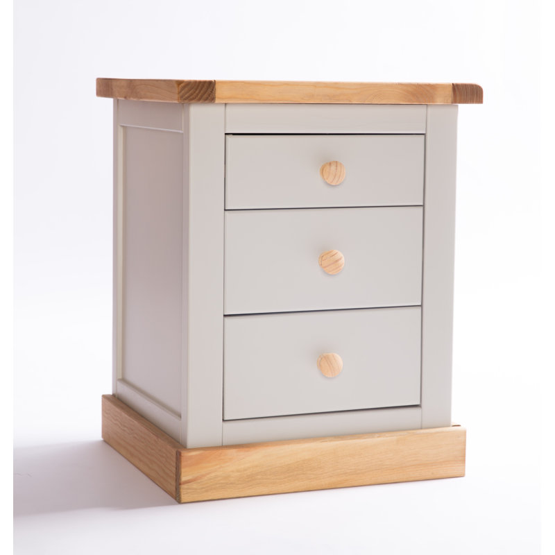 Clayton 45cm W Plywood / Laminate Board Bedside Table, Grey/Light Brown