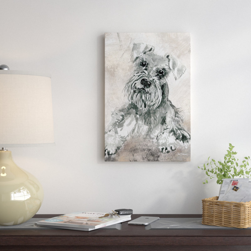 « sketchy study : schnauzer », impression sur toile, H 12 po x l 8 po x P 0,75 po, Toile tendue, Pas de tapis