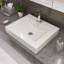 Lavabo de salle de bain rectangulaire blanc avec trop-plein