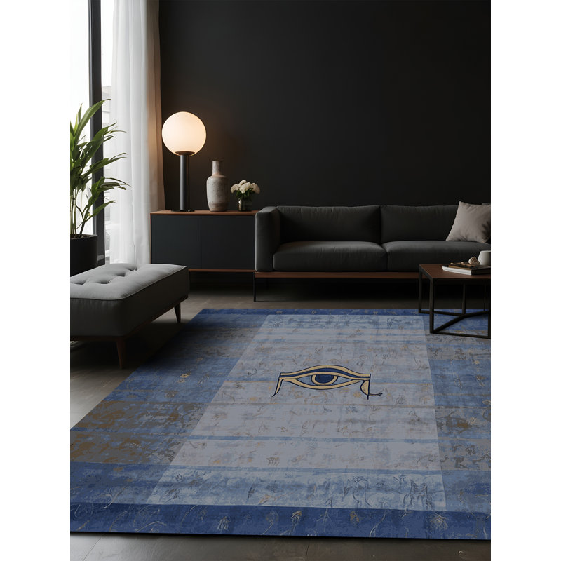Tapis gris soyeux et moelleux, Rectangle 7 pi x 9 pi