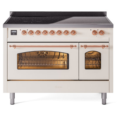 Cuisinière à induction 48 pouces avec 6 éléments à induction ILVE Nostalgie II Series (porte en verre)