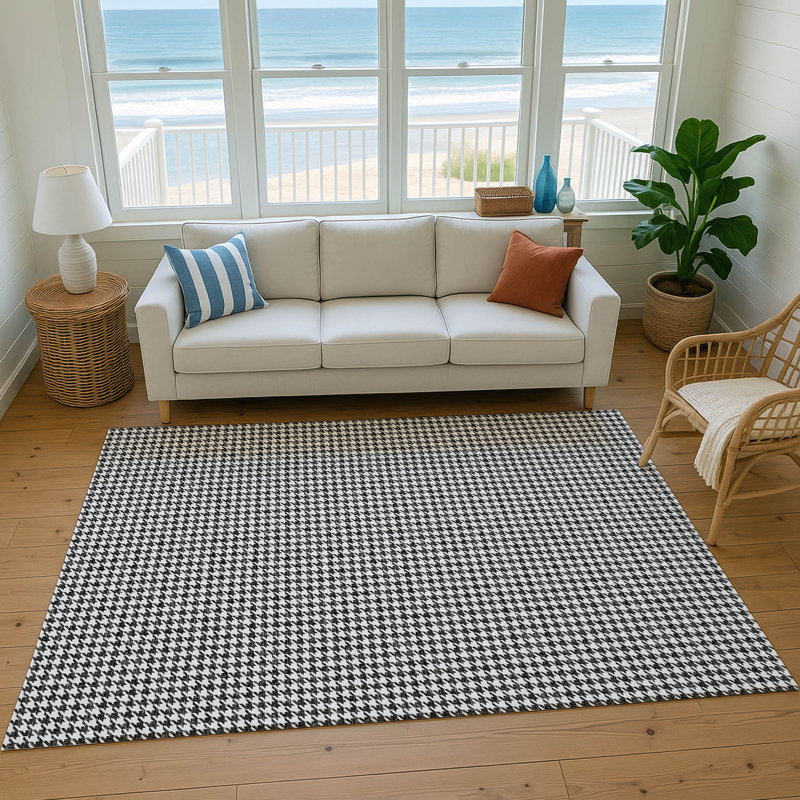 Tapis noir lavable à la machine de qualité supérieure AMF137, Rectangle 5 pi x 7 pi 6 po