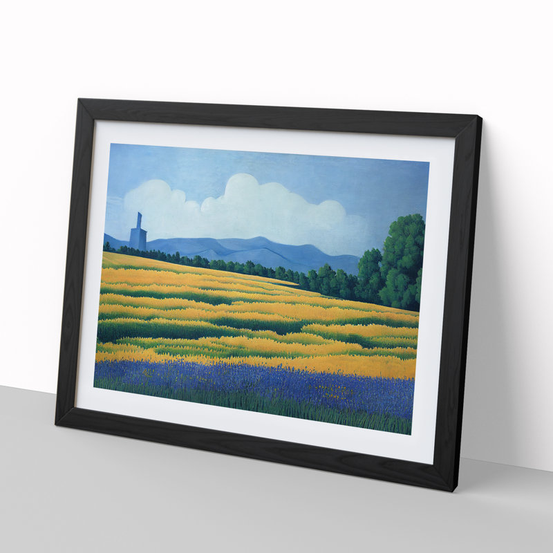 Dashing Bluebell Field - Single Picture Frame Print, 46cm H x 64cm W x 2cm D, Black