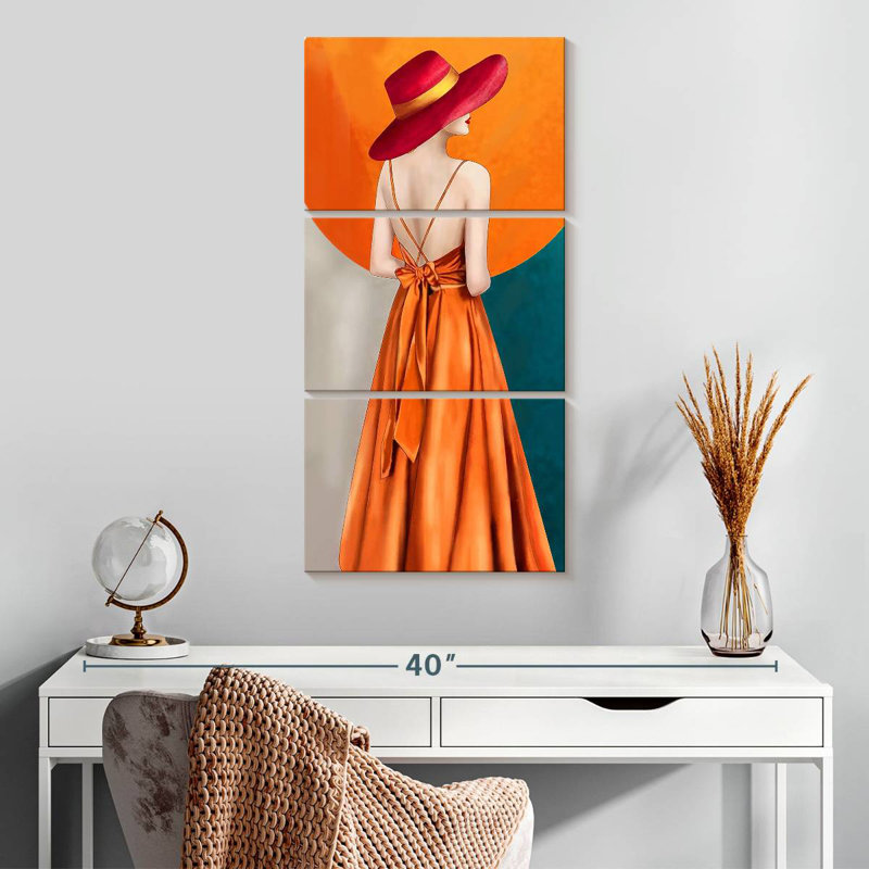 Magnifique orange, H 32 po x l 15 po
