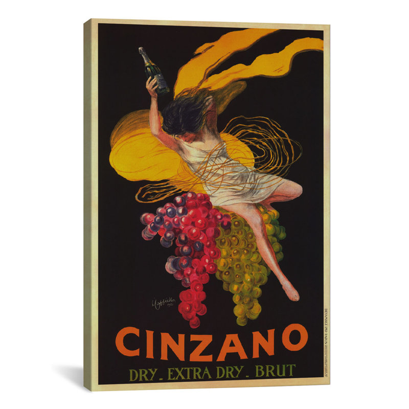 «Asti Cinzano», affiche vintage sur toile, H 40 po x l 26 po x P 1,5 po, Toile tendue, Pas de tapis