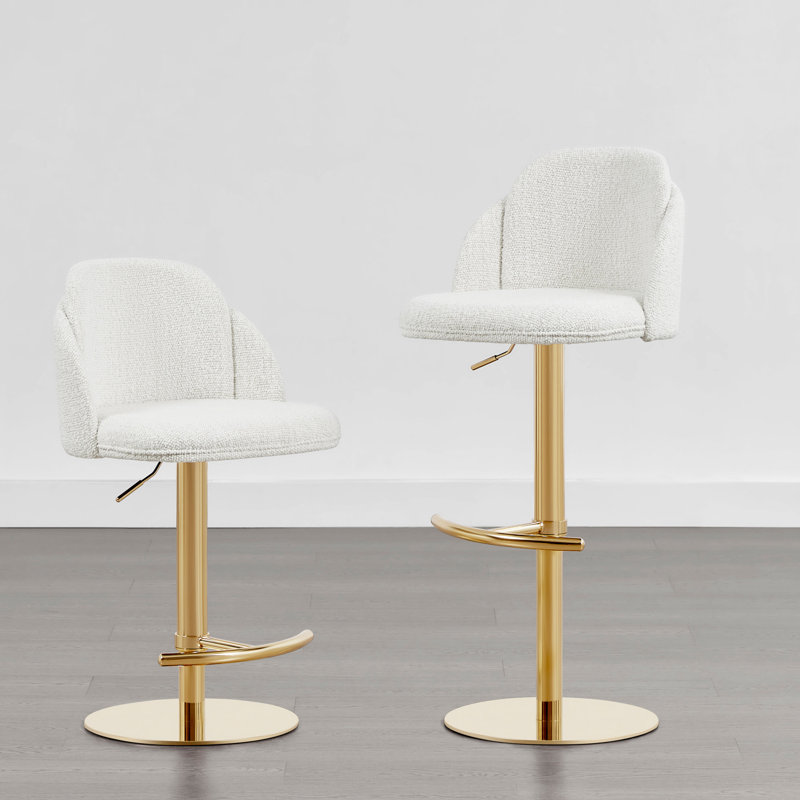 Swivel Adjustable Height Bar Stool, Gold