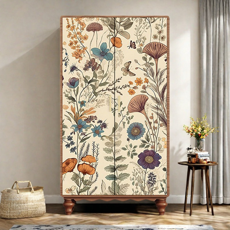 Garde-robe moderne pour chambre double, Noyer / blé