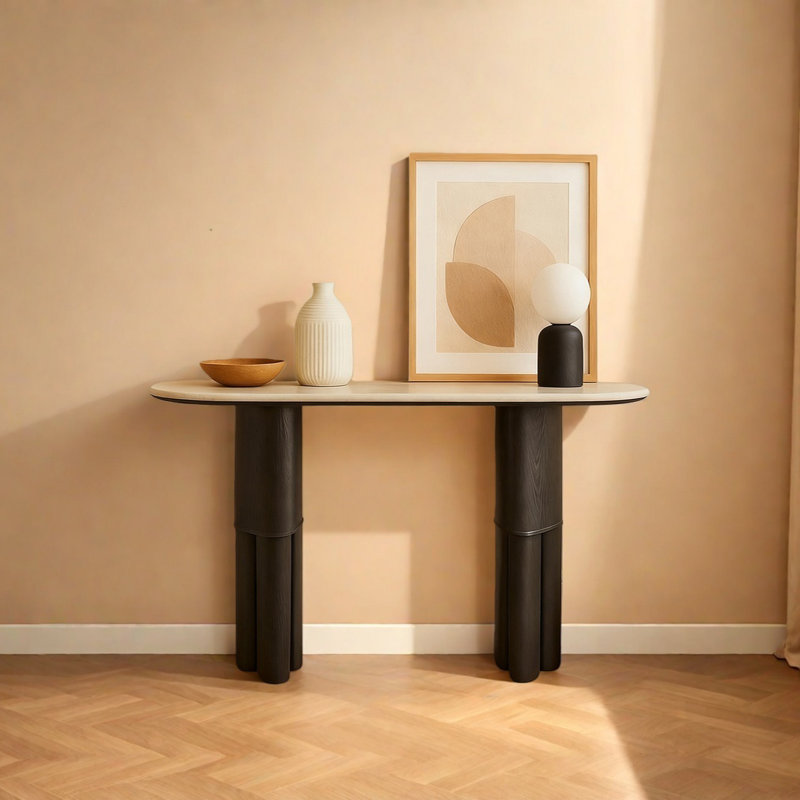 Retro Minimalist Art Console Table, 31.5" H x 55.12" W x 15.75" D