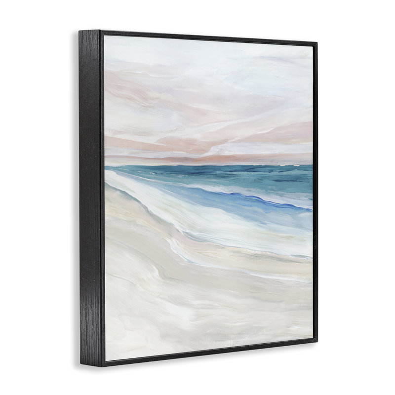 Giclée encadrée Coastal Serenity Expression, design par Ian C., H 14 po x l 11 po, Giclée encadrée noir minuit