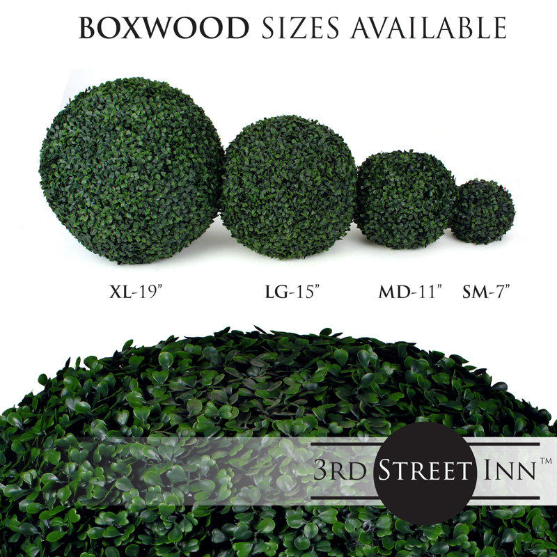 11" Green Artificial Boxwood Topiary Ball Centerpiece