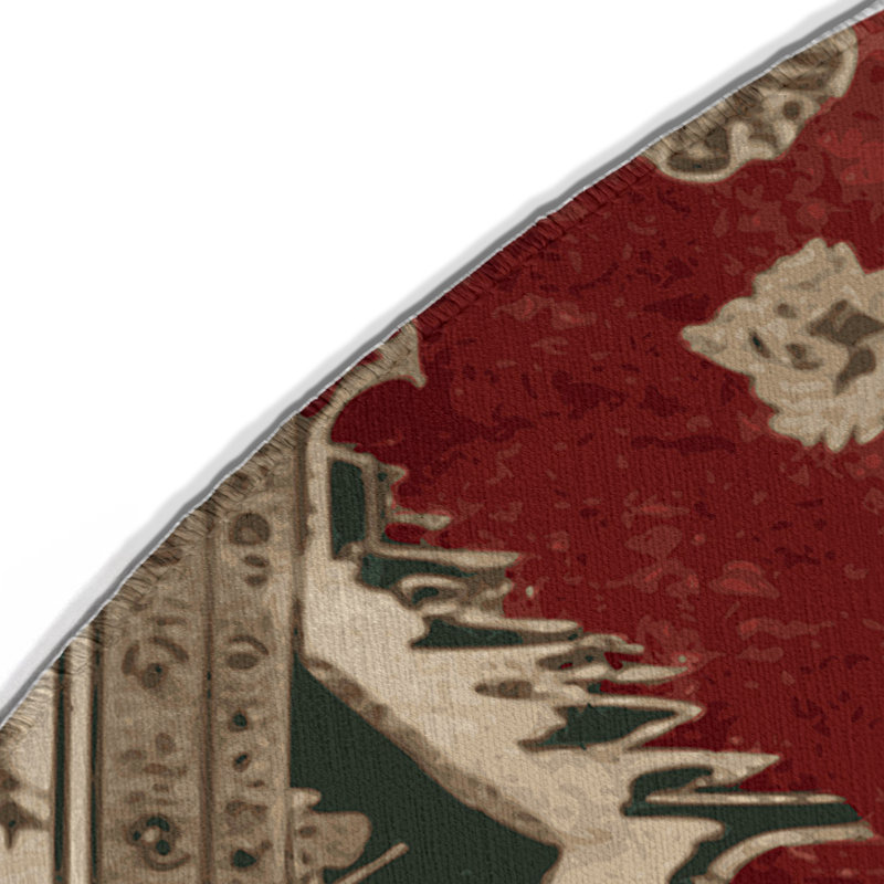 Overdyed Brown Indoor and Outdoor Area Rug, Round 5'