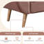 Tabouret rembourré en velours avec boutons - Banc rose 2 coussins, accoudoirs roulés, pieds en bois massif, pour la chambre à coucher et la salle à manger en bout de lit, assemblage rapide et confortable-740216713