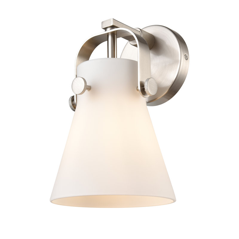 Applique murale 6 lumières Slana, Blanc mat, Nickel satiné, Une lumière