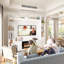 Media Centre With Electric Fireplace Heater-2062971266