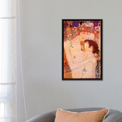 «Mother And Child» par Gustav Klimt, reproduction sur toile tendue sur châssis